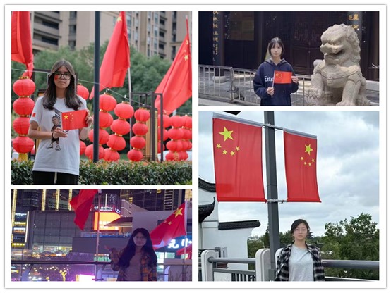 与国旗合影 向祖国告白