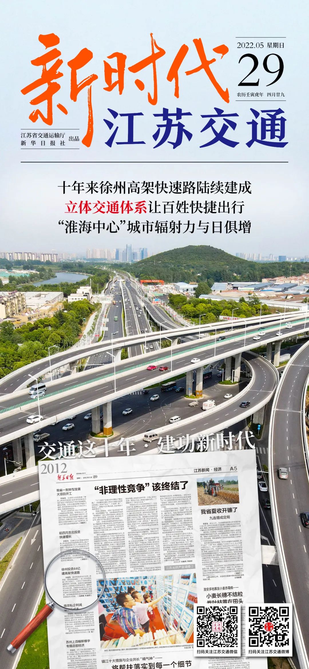 新时代江苏交通｜十年来徐州高架快速路陆续建成，立体交通体系让百姓快捷出行，“淮海中心”城市辐射力与日俱增